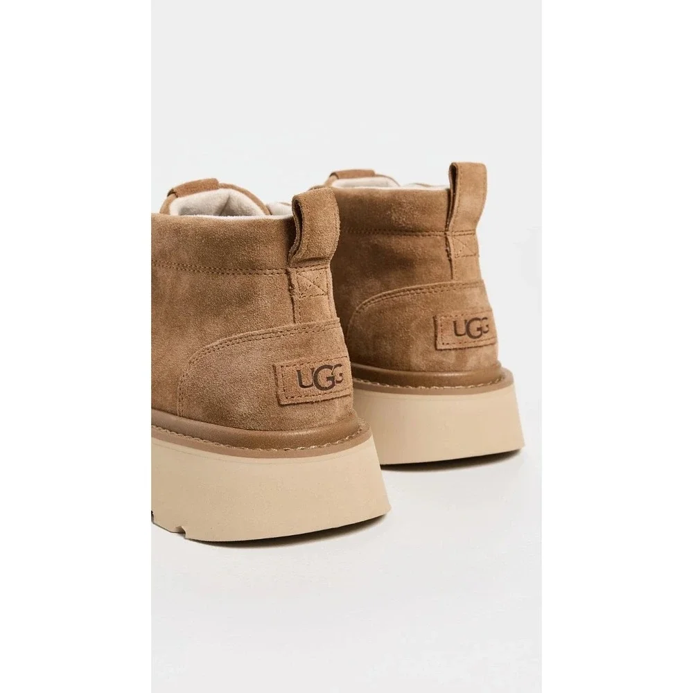 UGG M Chukka Lug Chestnut Suede Lace Up Boots Mens 12 Brown 1171113 New
